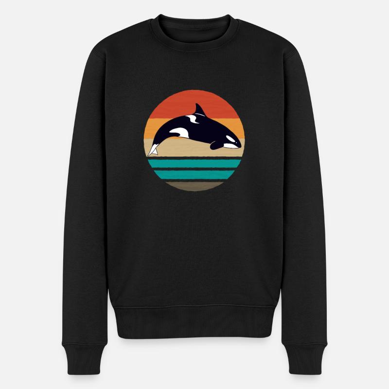 Süßes Orca Design - Männer Premium Bio Pullover - Schwarz