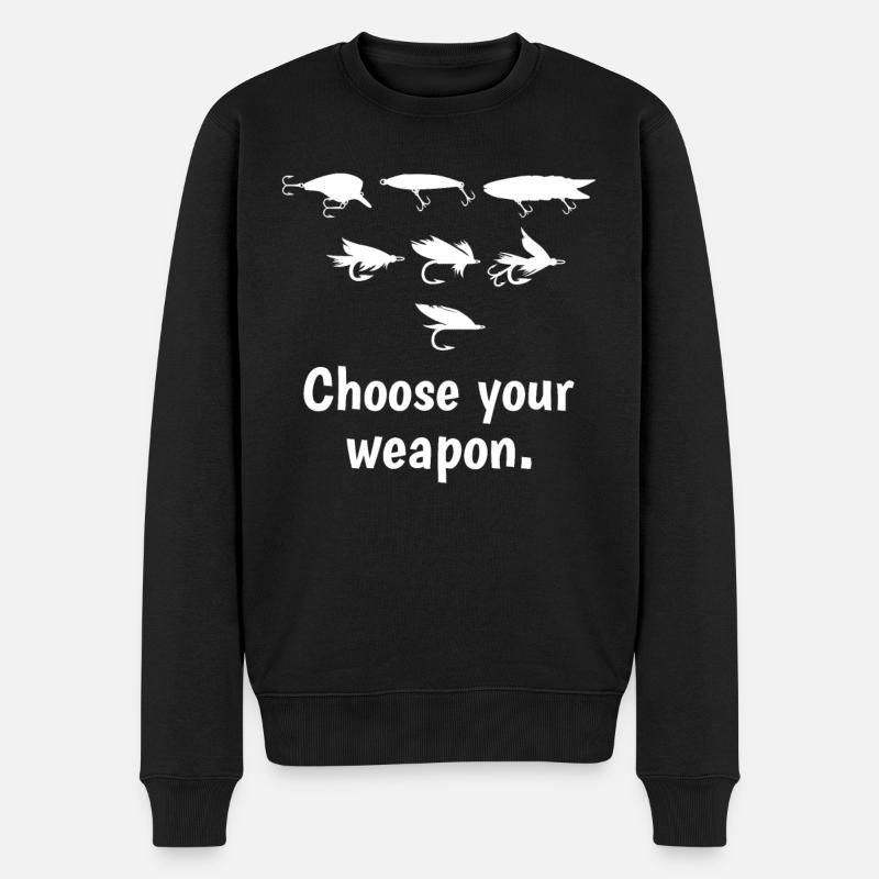 Angler Geschenkidee Angeln Fischen Fischer Köder - Männer Premium Bio Pullover - Schwarz