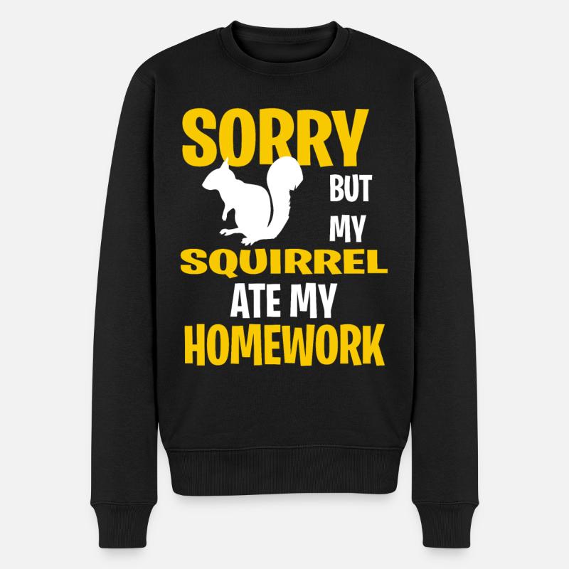 Funny Squirrel Present Idea - Männer Premium Bio Pullover - Schwarz