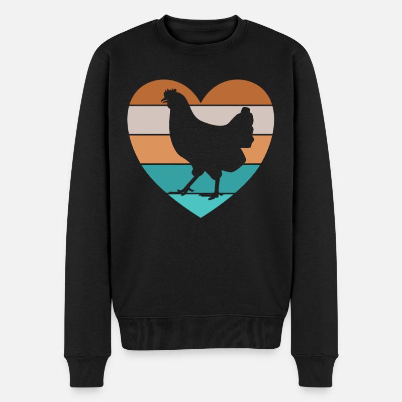 Huhn Hühner Hahn Hühnerstall Landwirtschaft Bauer - Männer Premium Bio Pullover - Schwarz