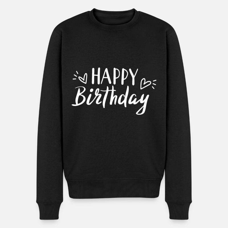 Happy Birthday - Männer Premium Bio Pullover - Schwarz