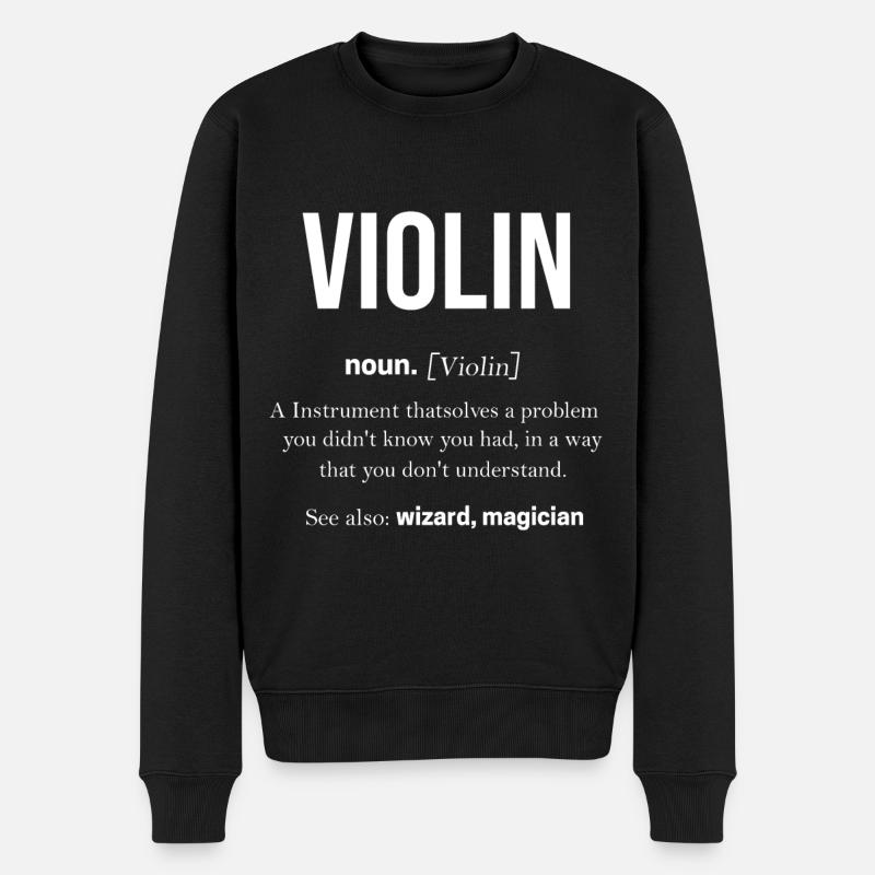 Violine - Männer Premium Bio Pullover - Schwarz