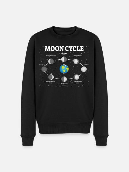 Moon Faser Moon Faser Moon Fuldmåne Astronomi - Økologisk premium-sweatshirt til mænd - sort