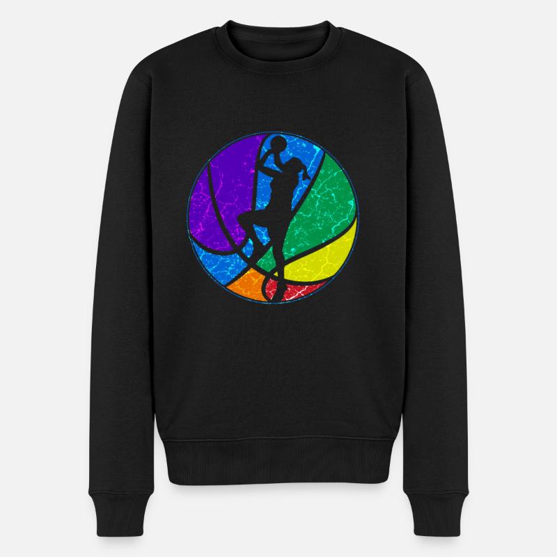 Basket-ball filles - Pull Premium bio Homme - noir
