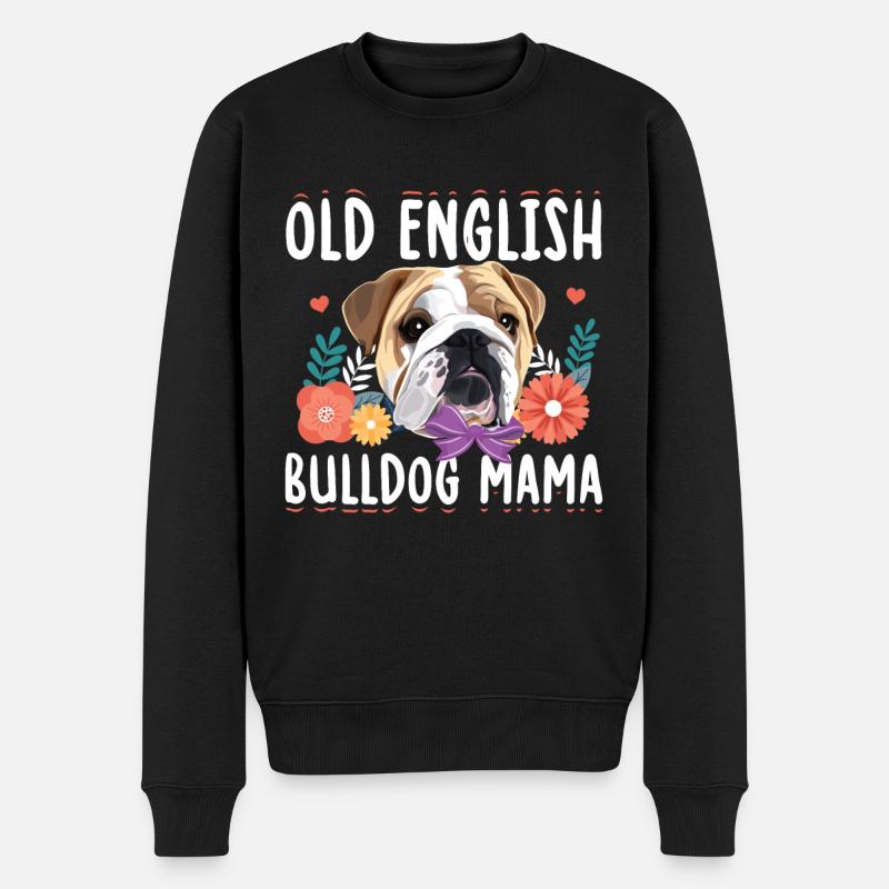 Old English Bulldog Mama | Hundebesitzer Geschenk - Männer Premium Bio Pullover - Schwarz