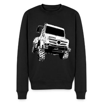 Unimog , Nutzfahrzeug, Lkw, Unimog 406, Traktor - Männer Premium Bio Pullover - Schwarz - Vorne - Nico (187cm)