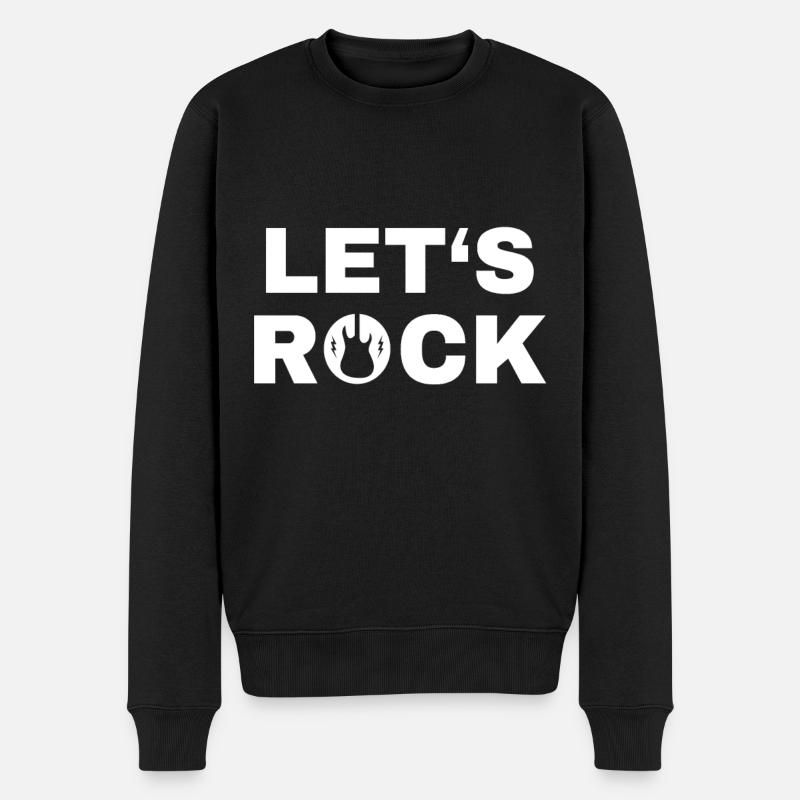 Rock music - Männer Premium Bio Pullover - Schwarz