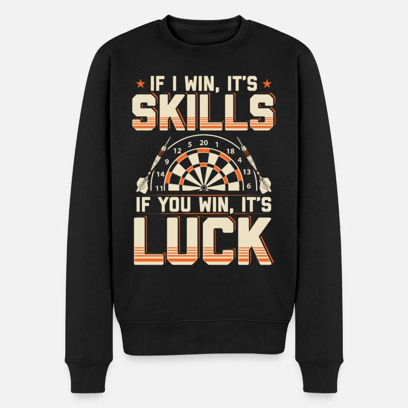 Dart | Lustige Darts Sprüche Dartspieler Geschenk - Männer Premium Bio Pullover - Schwarz