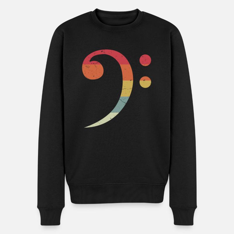 Vintage Bas Key Bas Bas Bas Ist Band - Økologisk premium-sweatshirt til mænd - sort