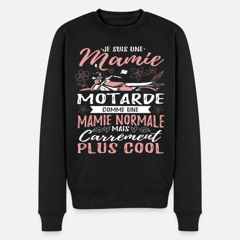 Mamie Motarde Mamou Humour - Pull Premium bio Homme - noir
