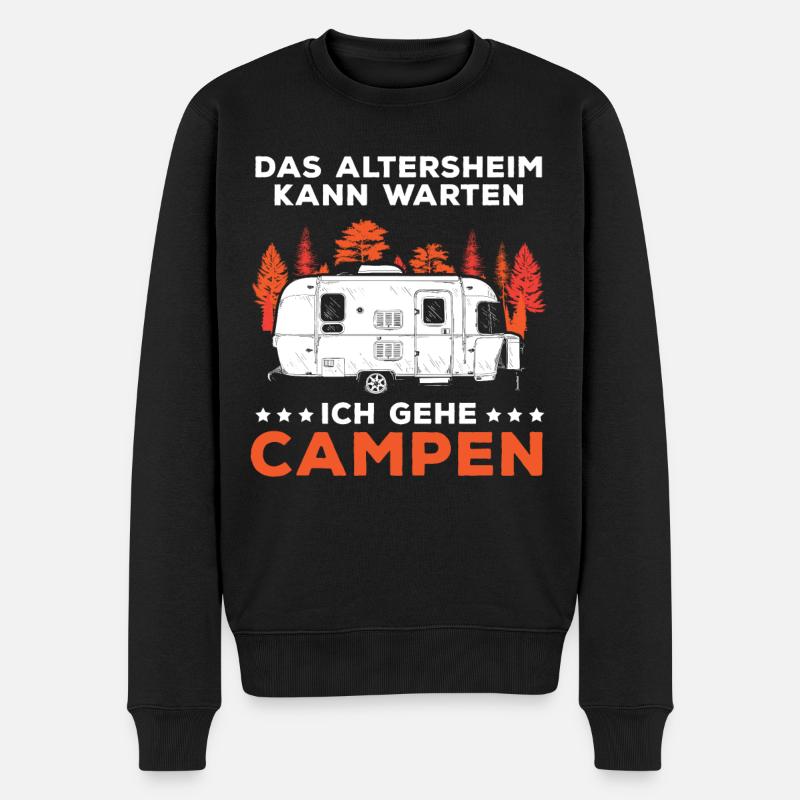 Camping Opa Wohnwagen Womo Geschenk - Männer Premium Bio Pullover - Schwarz