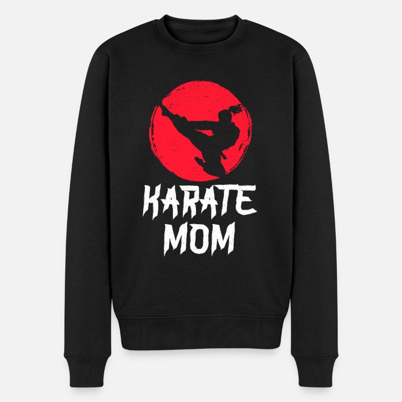 Karate Mom - Männer Premium Bio Pullover - Schwarz