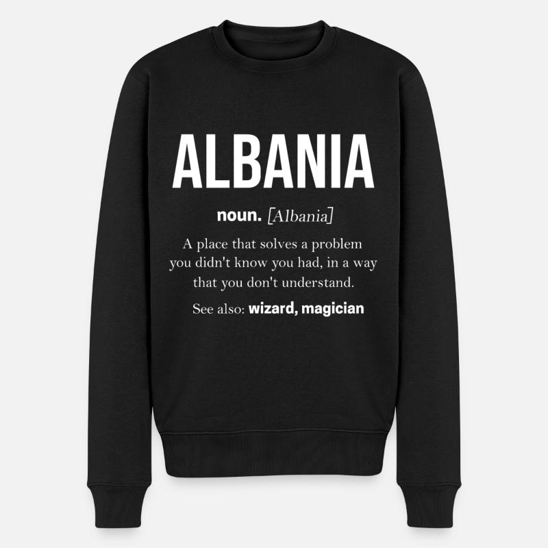 Albanien - Männer Premium Bio Pullover - Schwarz