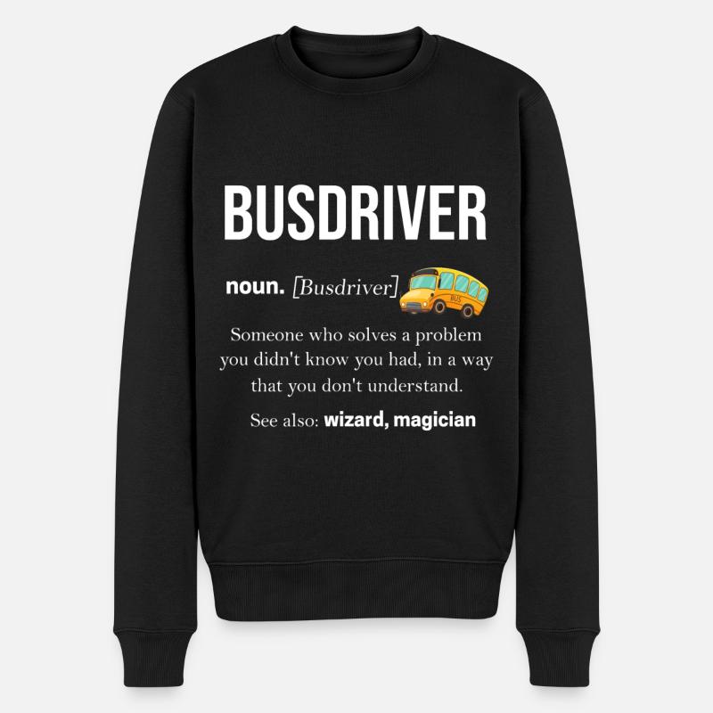 Bus - Männer Premium Bio Pullover - Schwarz