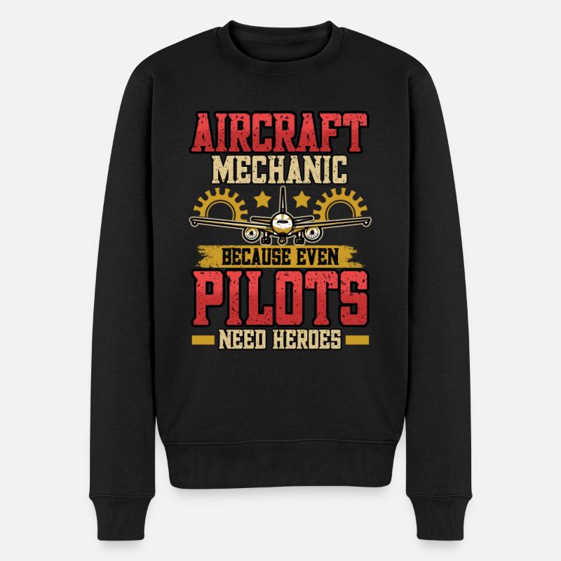 Fluggerätmechaniker Flugzeugmechaniker Geschenk - Männer Premium Bio Pullover - Schwarz