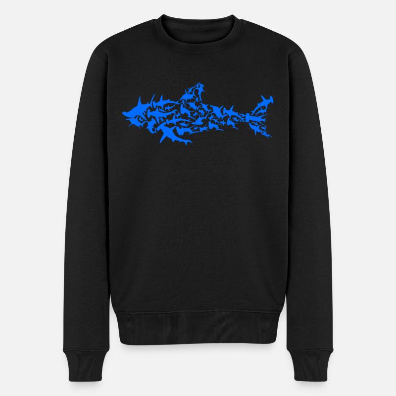 Haifisch Hai - Männer Premium Bio Pullover - Schwarz