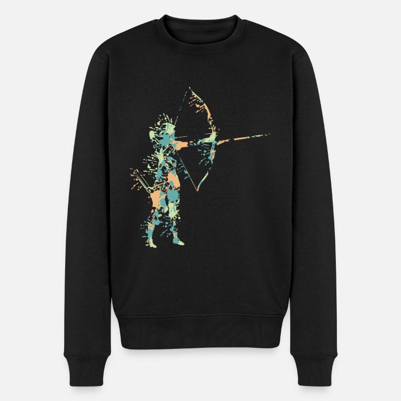 Bogenschießen - Männer Premium Bio Pullover - Schwarz