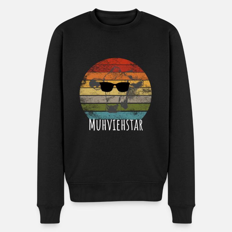 Landwirt Muhviehstar - Männer Premium Bio Pullover - Schwarz
