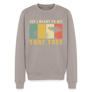 Discgolf Disc Golf | Discgolfspieler Geschenk - Männer Premium Bio Pullover - Taupe - Vorne - Nico (187cm)