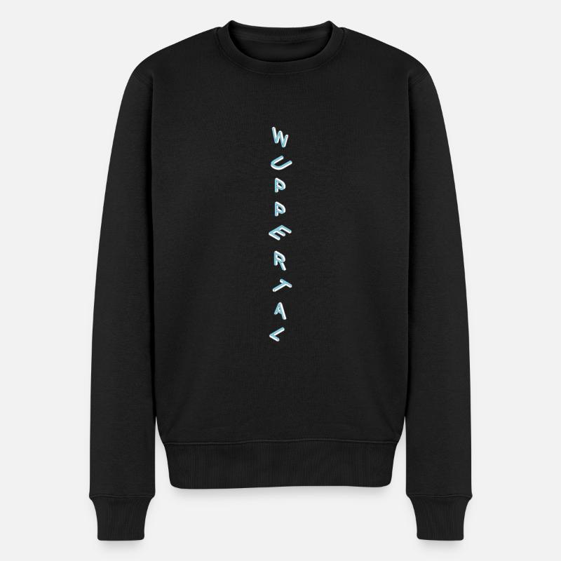 Wuppertal - Männer Premium Bio Pullover - Schwarz