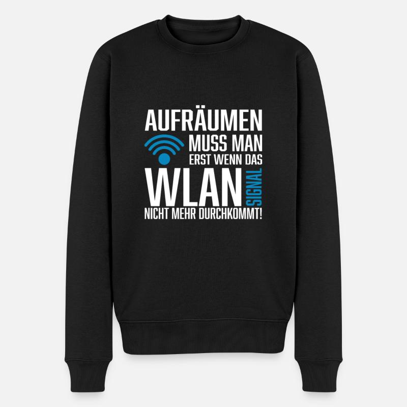 Wifi signal nerd rengaine - Pull Premium bio Homme - noir