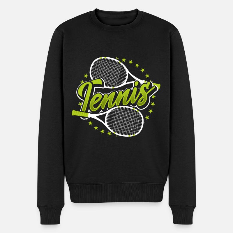Tennis - Männer Premium Bio Pullover - Schwarz