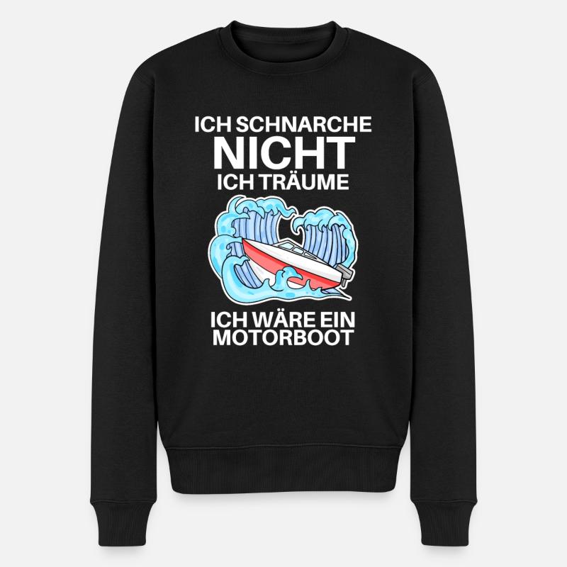 Motorboot Boote Boot - Männer Premium Bio Pullover - Schwarz
