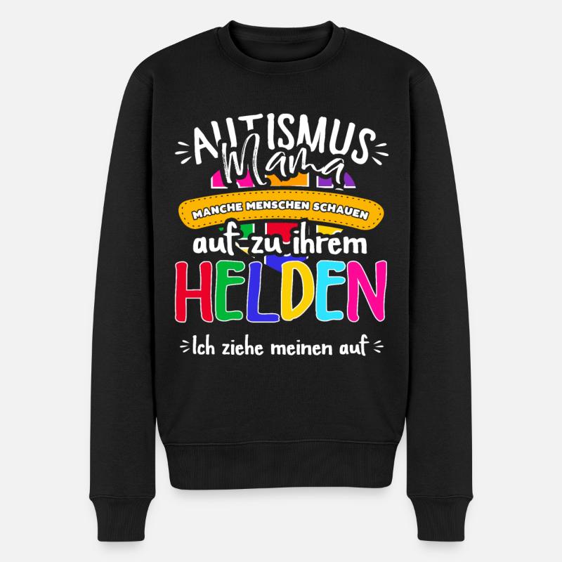 Autismus Mama - Männer Premium Bio Pullover - Schwarz