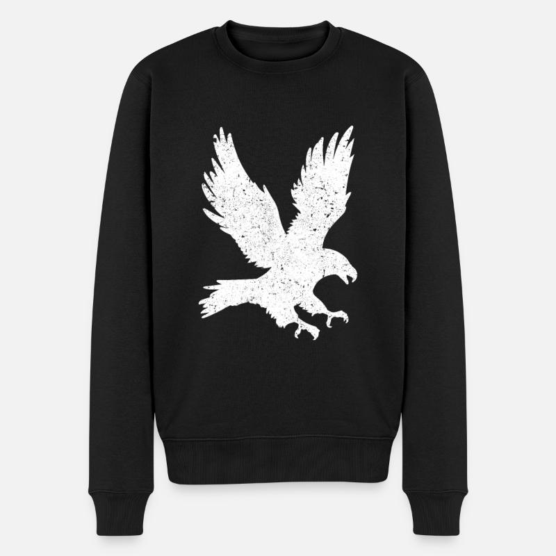 Adler Vogel Habicht Greifvögel Raubtier - Männer Premium Bio Pullover - Schwarz