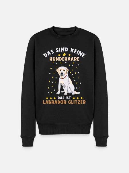 Labrador Glitzer - Männer Premium Bio Pullover - Schwarz