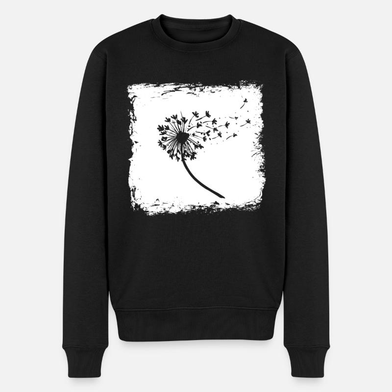 Eine Schöne Pusteblume Löwenzahn Wünsch Dir Was - Männer Premium Bio Pullover - Schwarz