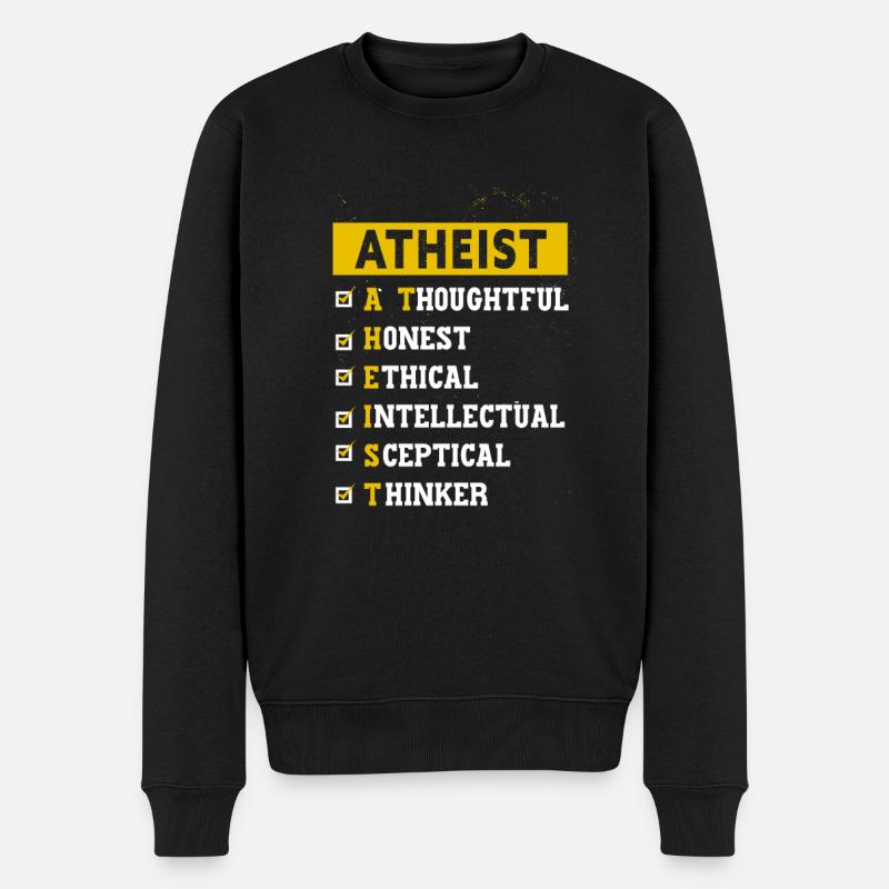 Atheist Design - Männer Premium Bio Pullover - Schwarz