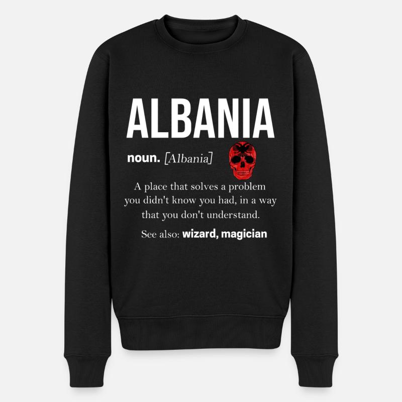 Albanien - Männer Premium Bio Pullover - Schwarz