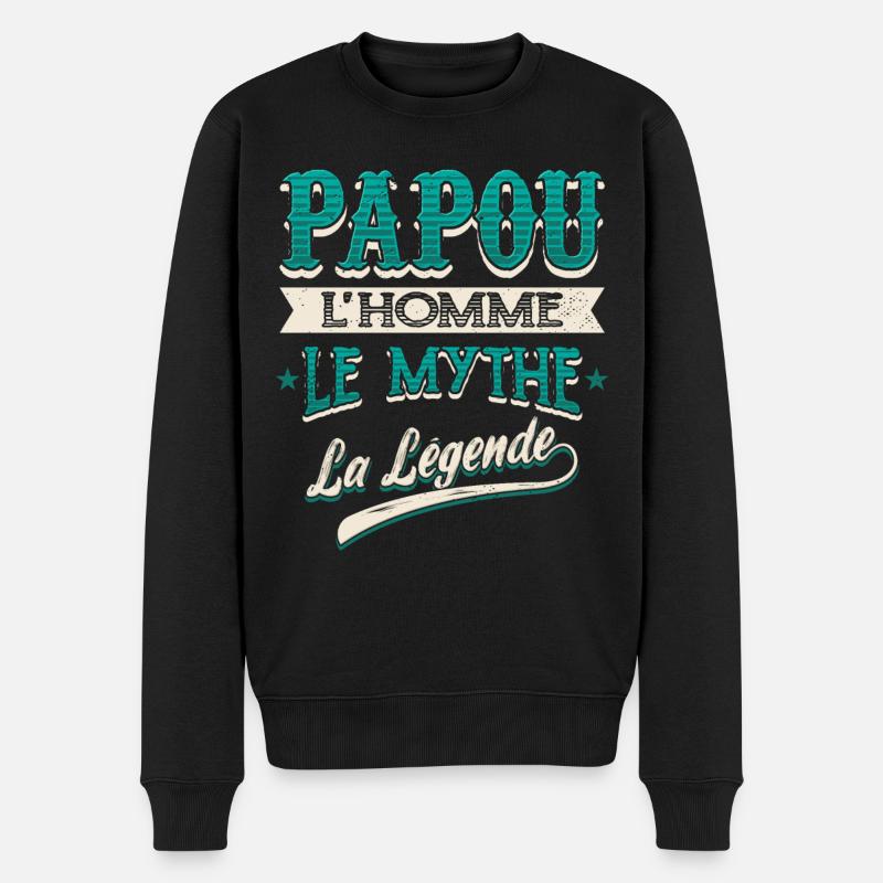 Papou Cadeau Humour - Pull Premium bio Homme - noir