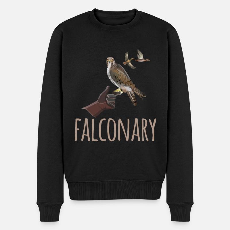 Falknerei Adler Falke Vogelkunde Vögel - Männer Premium Bio Pullover - Schwarz
