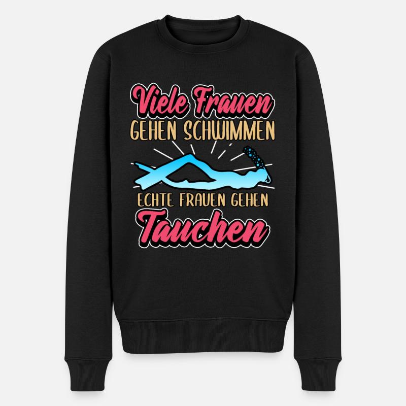 Tauchen Schnorcheln Urlaub Korallenriff Taucher - Männer Premium Bio Pullover - Schwarz