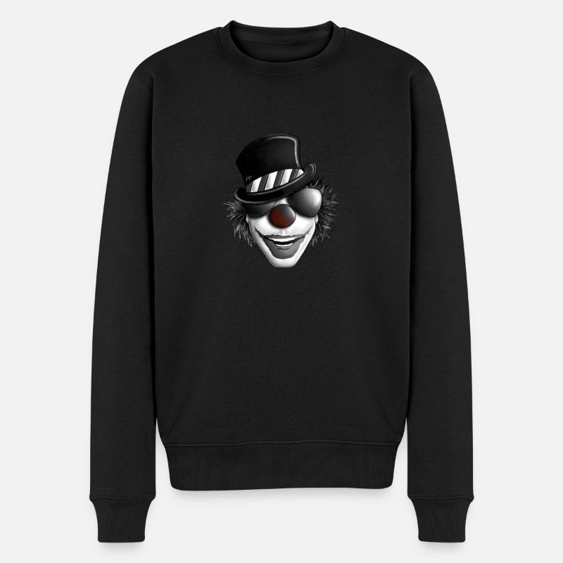 Clown mit Sonnenbrille - Männer Premium Bio Pullover - Schwarz