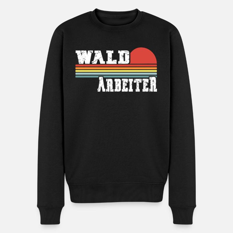 Motorsäge Holzfäller Förster Waldarbeiter - Männer Premium Bio Pullover - Schwarz