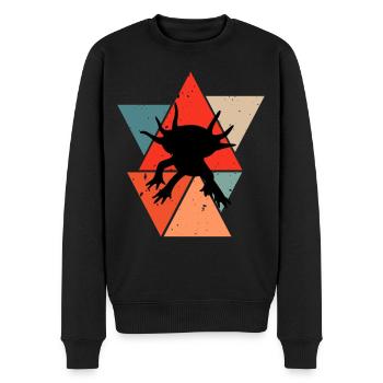 Axolotl Axolotls Amphibien retro Geschenk - Männer Premium Bio Pullover - Schwarz - Vorne - Nico (187cm)