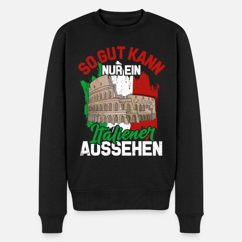 Italien Flagge Mailand Italienisch Geschenk Rom - Männer Premium Bio Pullover - Schwarz