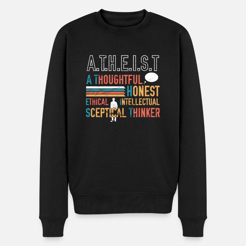 Atheist Design - Männer Premium Bio Pullover - Schwarz