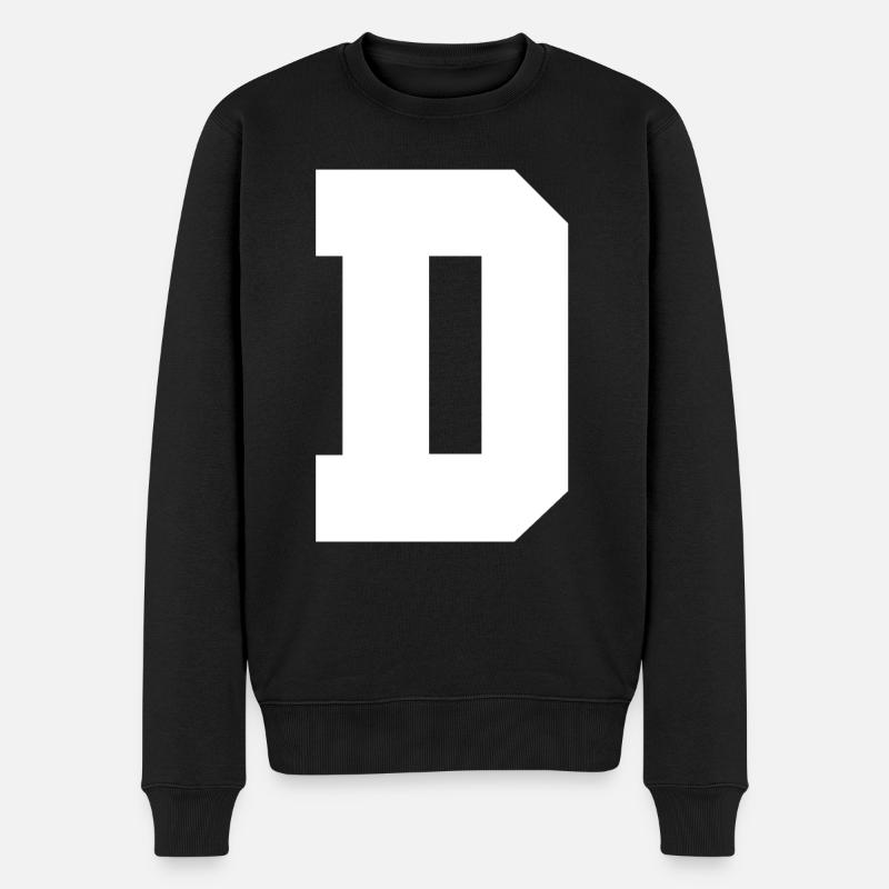 Buchstabe D - Männer Premium Bio Pullover - Schwarz