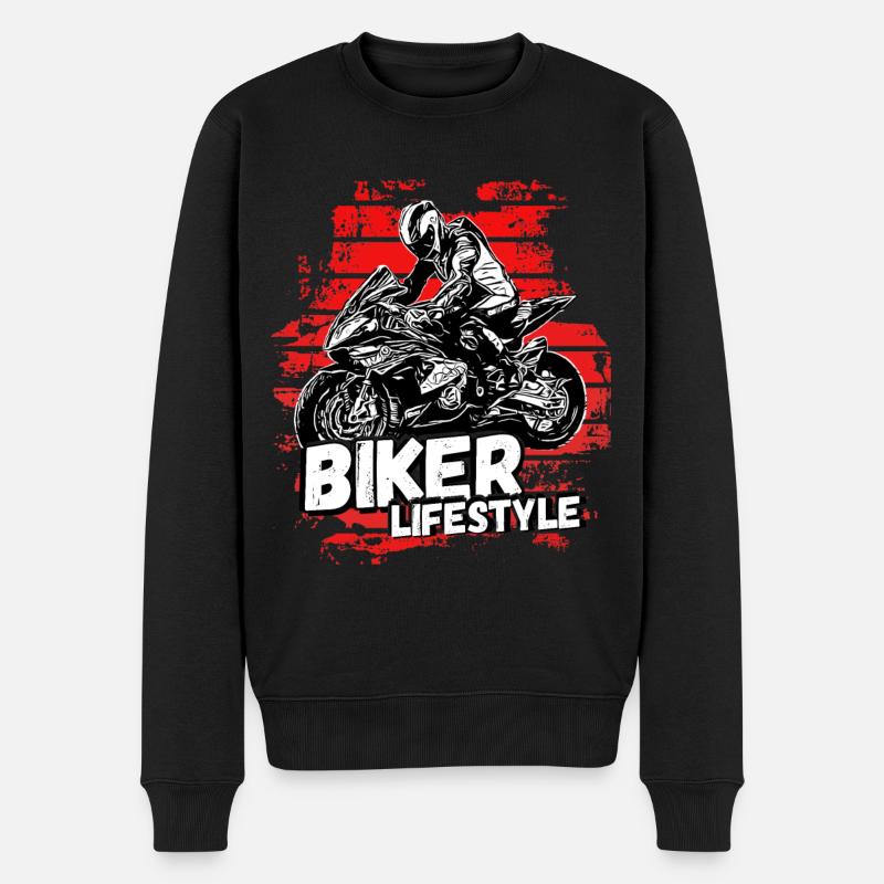 Motorcycle Lifestyle / Motorrad / Motorräder biker - Männer Premium Bio Pullover - Schwarz