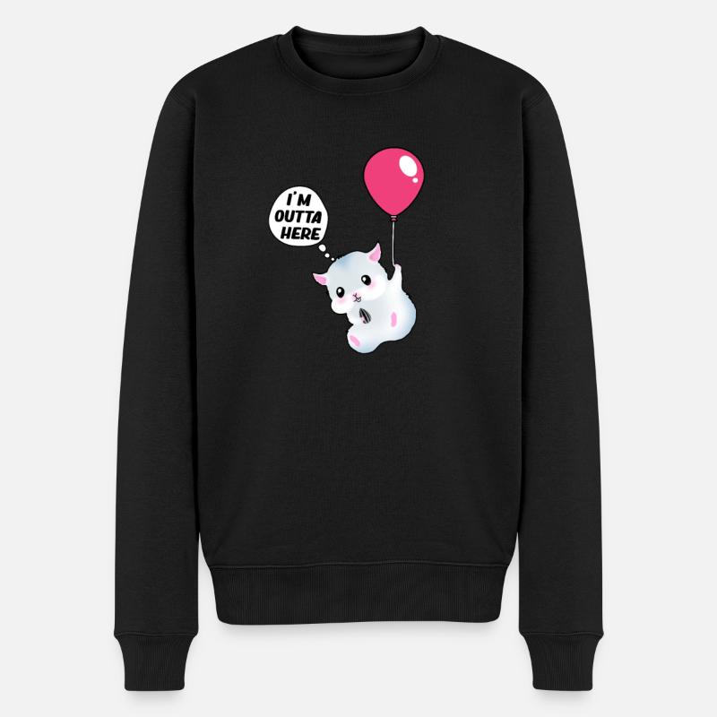 Ein Hamster Mit Einem Sonnenblumenkern Hängt An - Männer Premium Bio Pullover - Schwarz