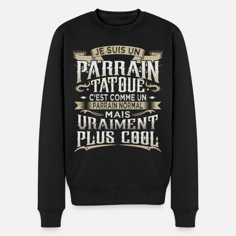 Parrain Tatoué Cadeau - Pull Premium bio Homme - noir