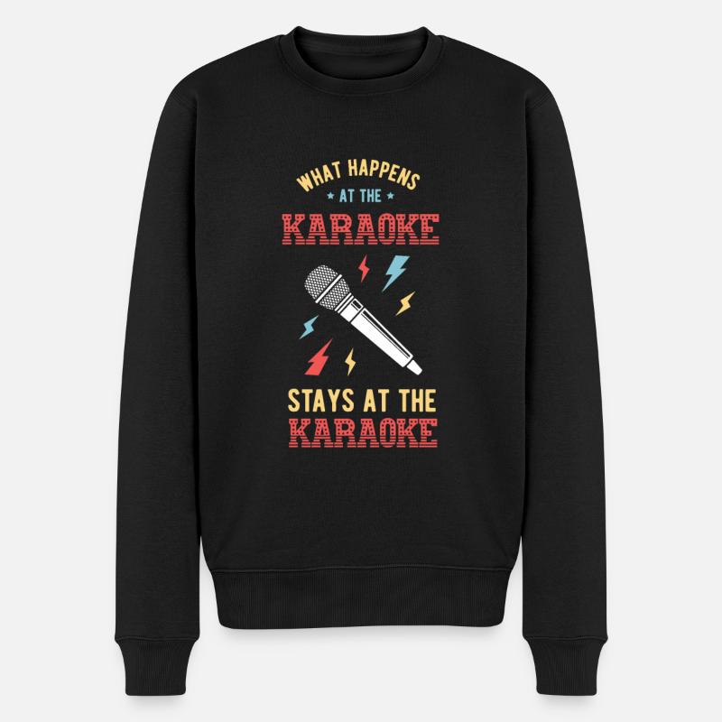 Karaoke - Männer Premium Bio Pullover - Schwarz