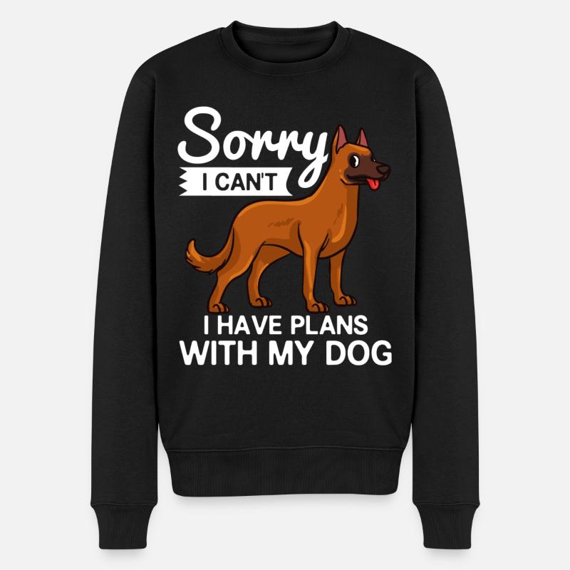 Belge Malinois chien chiot propriétaire amoureux - Pull Premium bio Homme - noir