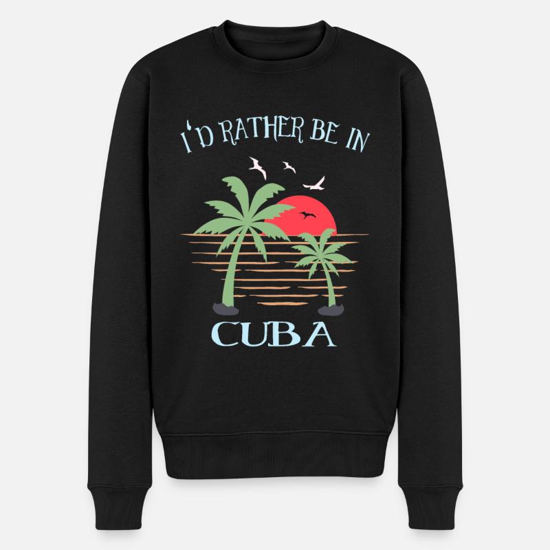 Cuba - Männer Premium Bio Pullover - Schwarz