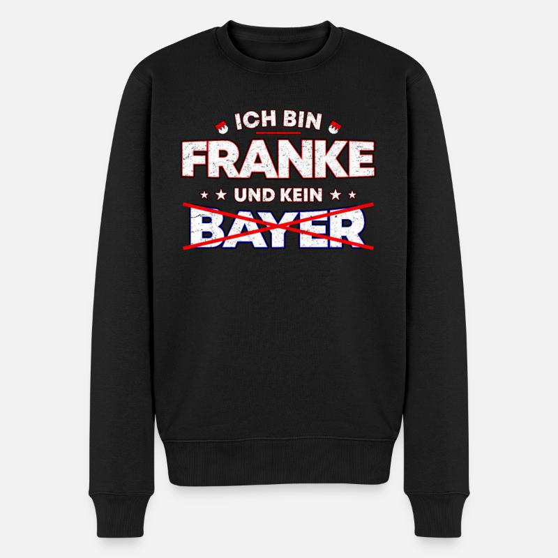 Fränkisches Frankenland Geschenk für Echte Franken - Männer Premium Bio Pullover - Schwarz