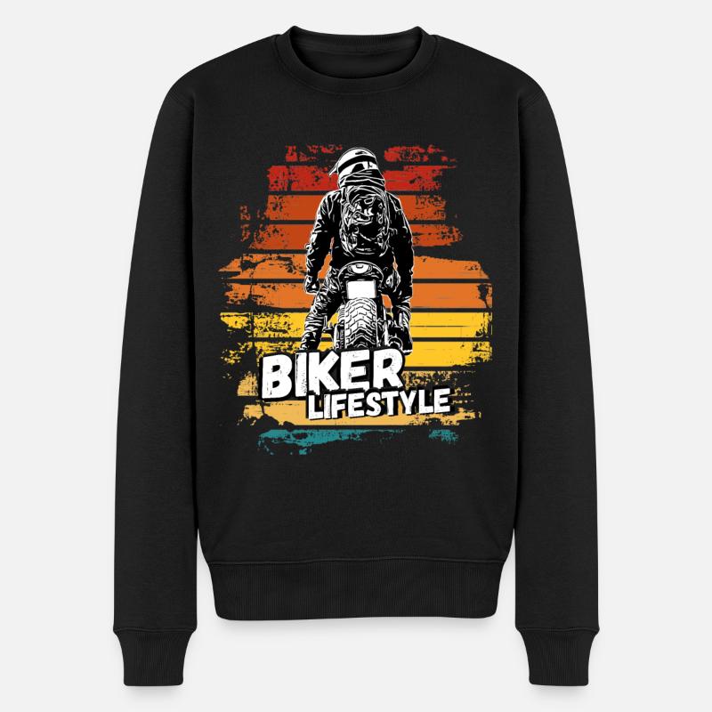 Motorcycle Lifestyle / Motorrad / Motorräder biker - Männer Premium Bio Pullover - Schwarz